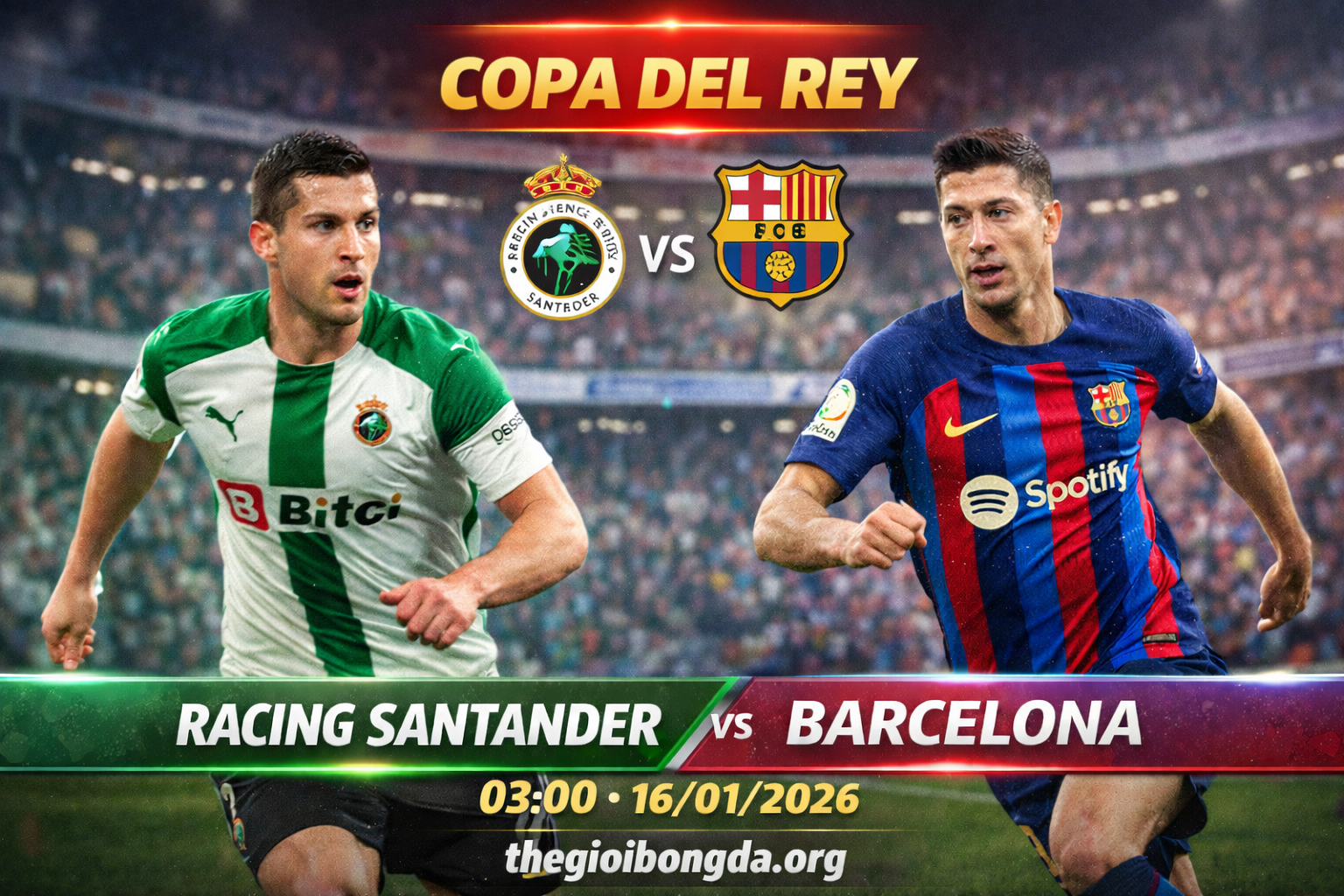Màn so tài Racing Santander vs Barcelona