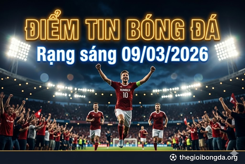 Điểm tin bóng đá rạng sáng ngày 09/03/2026
