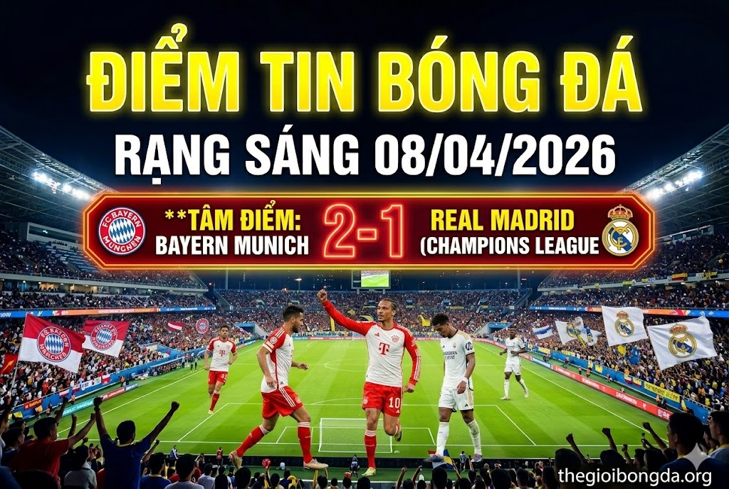Điểm tin bóng đá rạng sáng ngày 08/04/2026