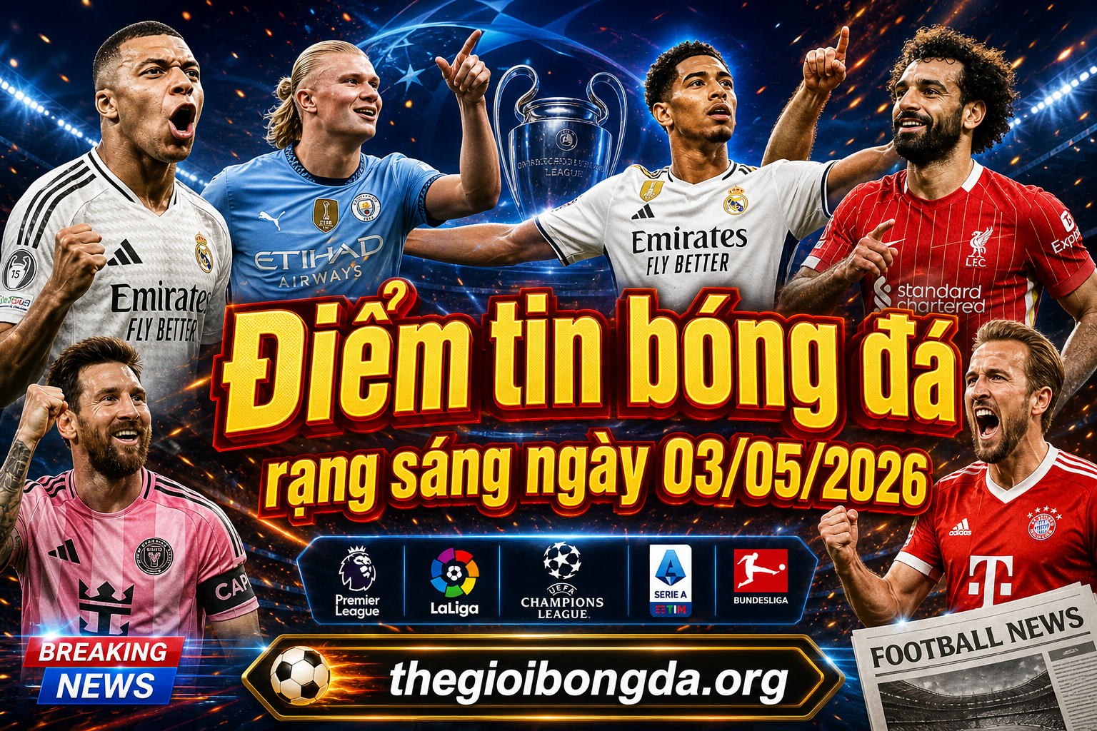 Điểm tin bóng đá rạng sáng ngày 03/05/2026