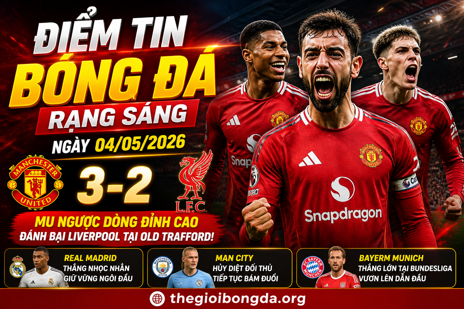 Điểm tin bóng đá rạng sáng ngày 04/05/2026