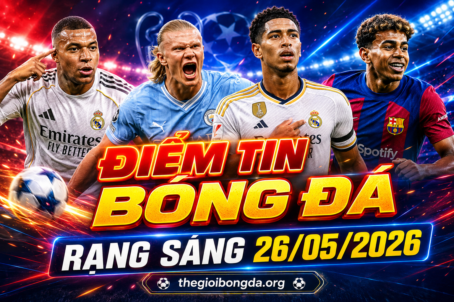 Điểm tin bóng đá rạng sáng ngày 26/05/2026