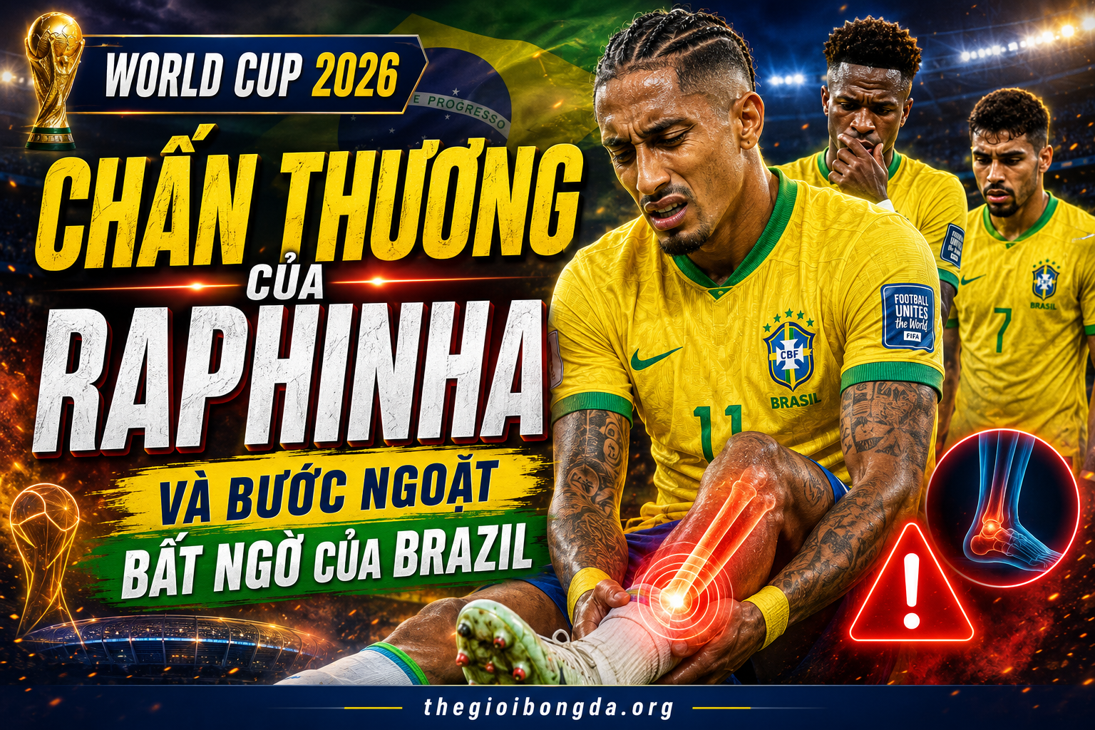 Chấn thương của Raphinha và bước ngoặt bất ngờ của Brazil