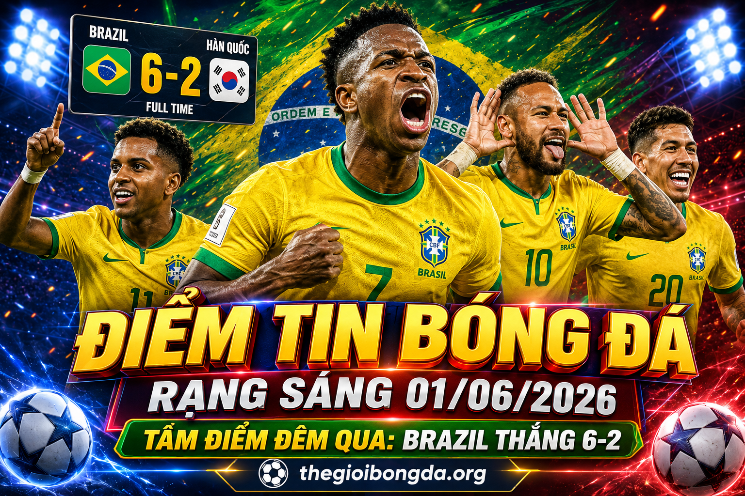 Điểm tin bóng đá rạng sáng ngày 01/06/2026