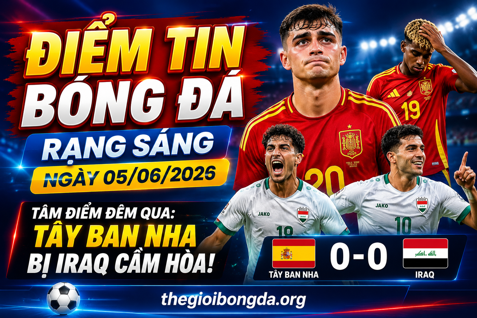 Điểm tin bóng đá rạng sáng ngày 05/06/2026