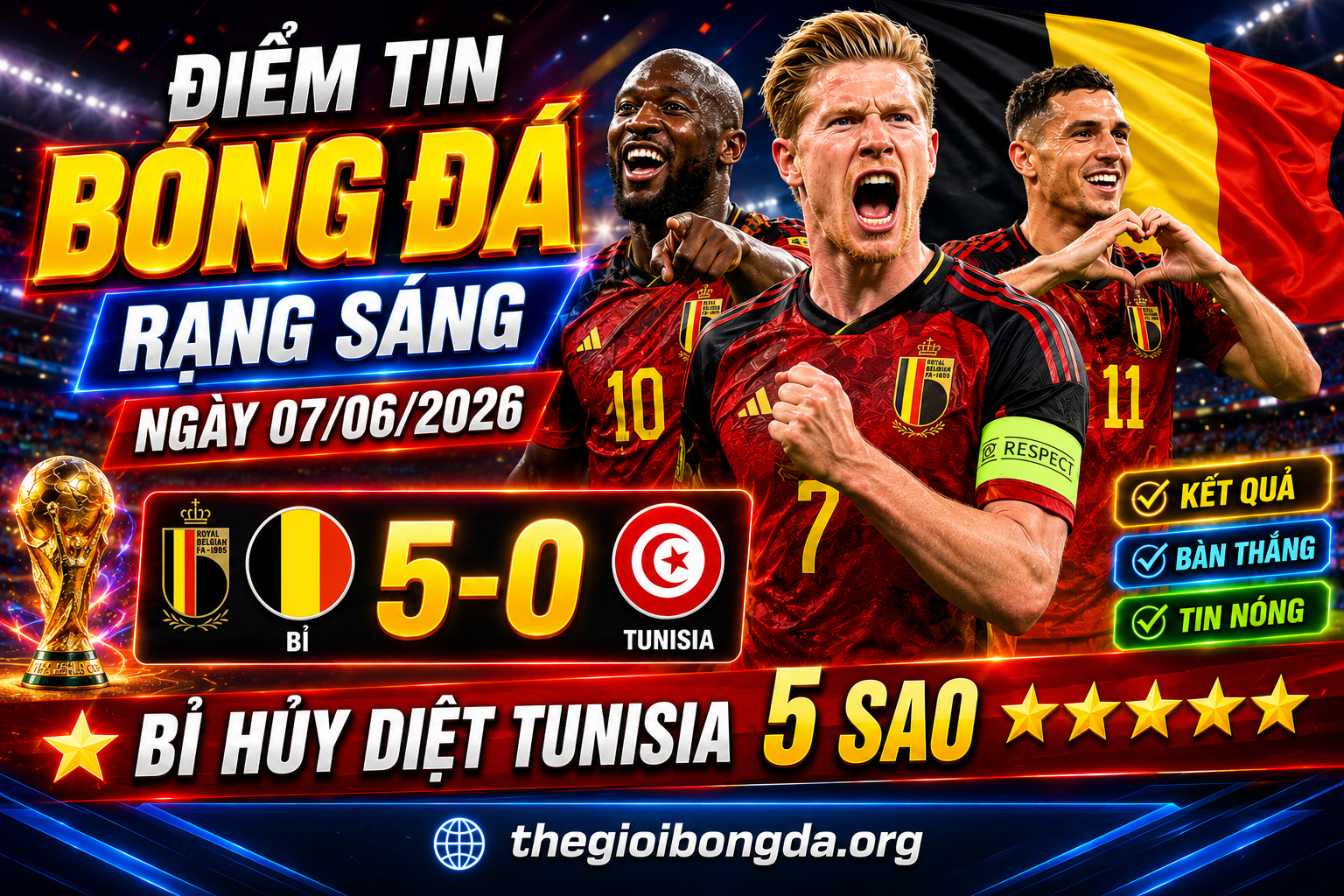 Điểm tin bóng đá rạng sáng ngày 07/06/2026