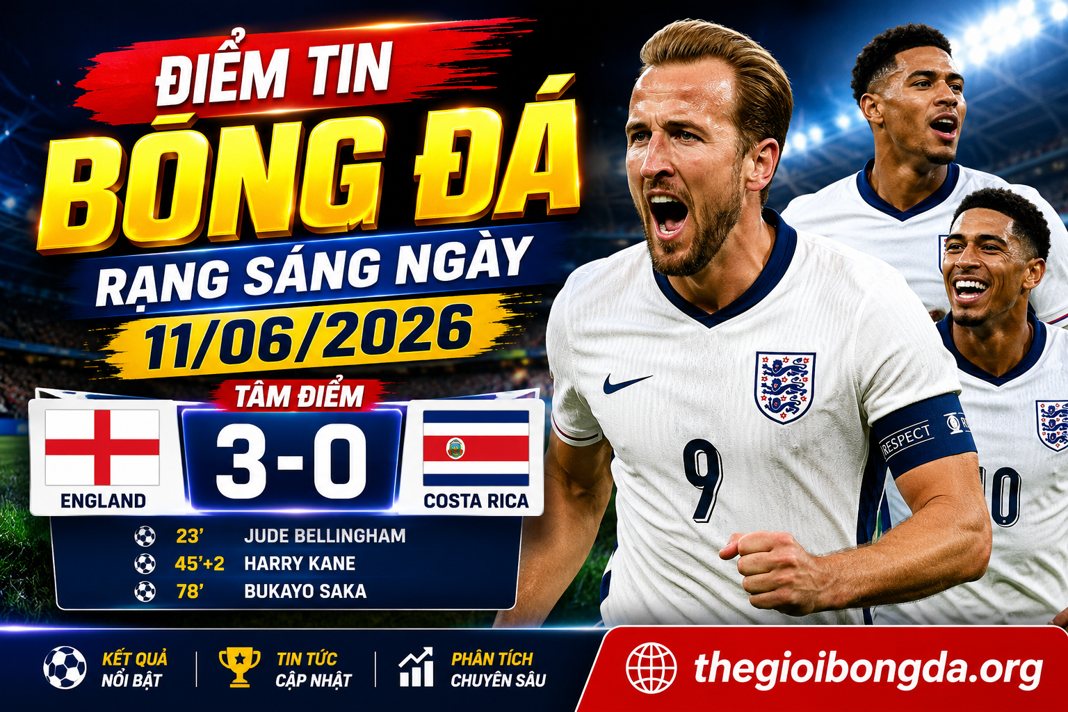 Điểm tin bóng đá rạng sáng ngày 11/06/2026