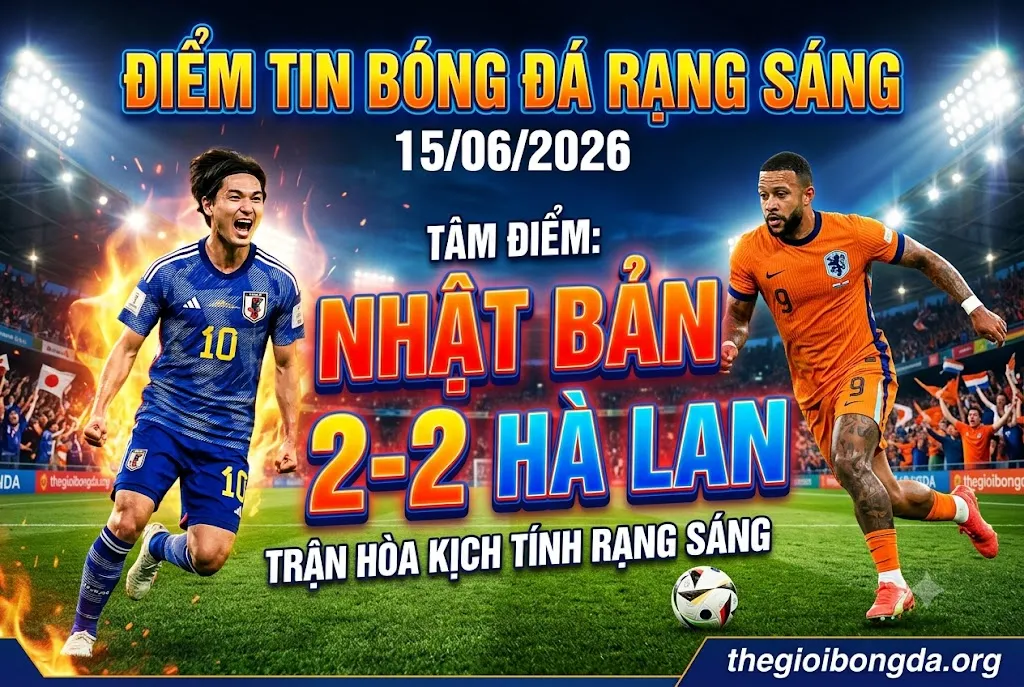 Điểm tin bóng đá rạng sáng ngày 15/06/2026