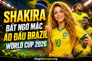Shakira bất ngờ mặc áo đấu Brazil