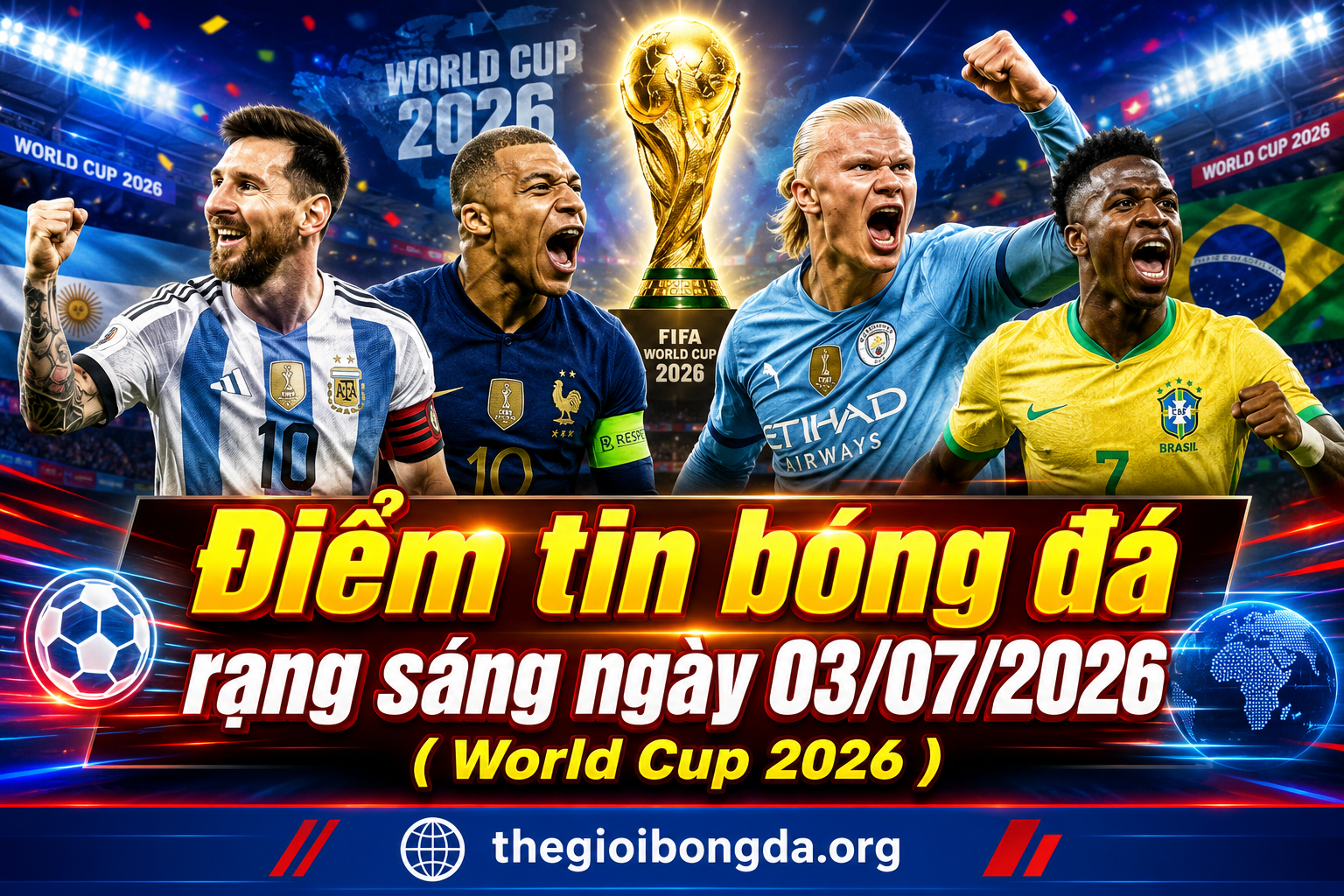 Điểm tin bóng đá rạng sáng ngày 03/07/2026
