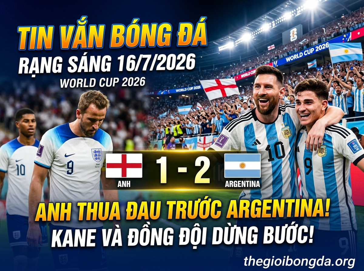 Điểm tin bóng đá rạng sáng ngày 16/07/2026