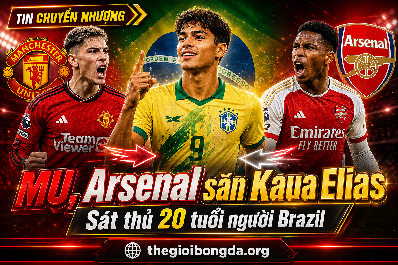 MU, Arsenal săn Kaua Elias