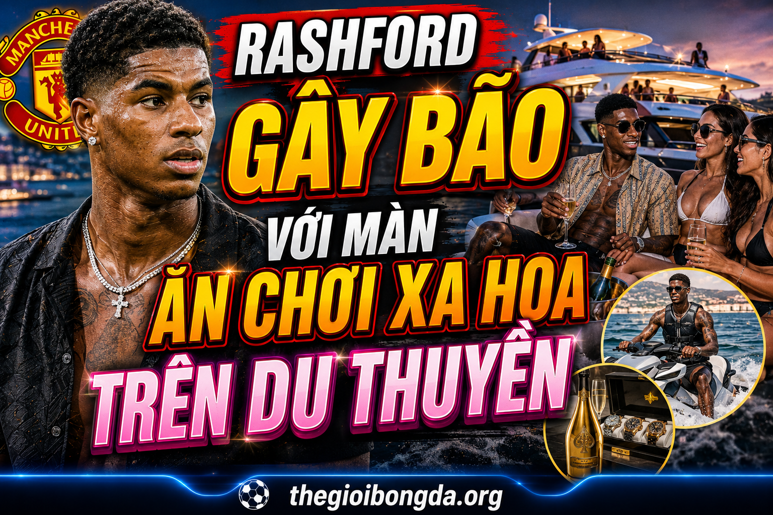 Rashford gây bão với màn ăn chơi xa hoa trên du thuyền