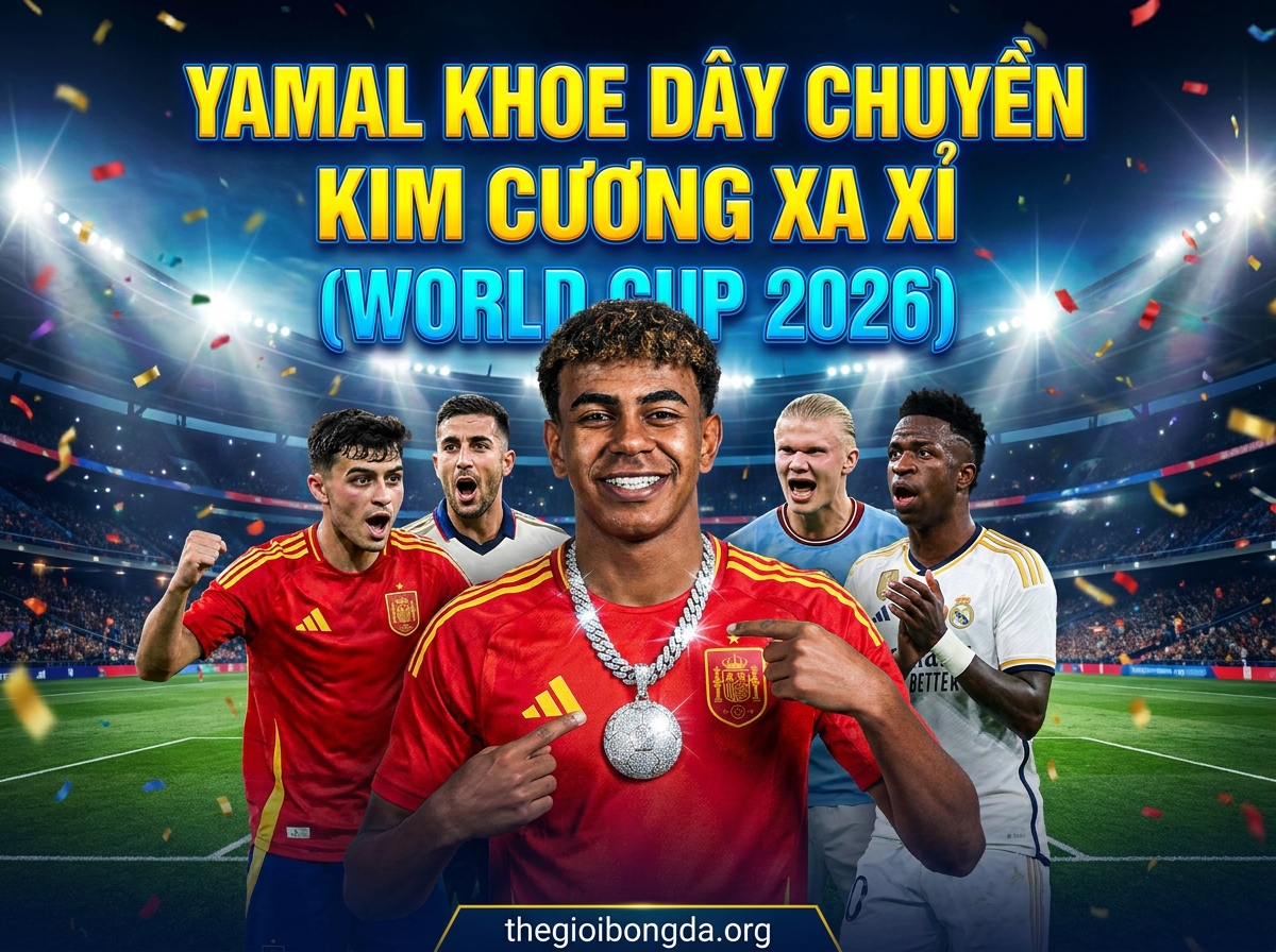 Yamal khoe vòng cổ kim cương trước chung kết World Cup 2026