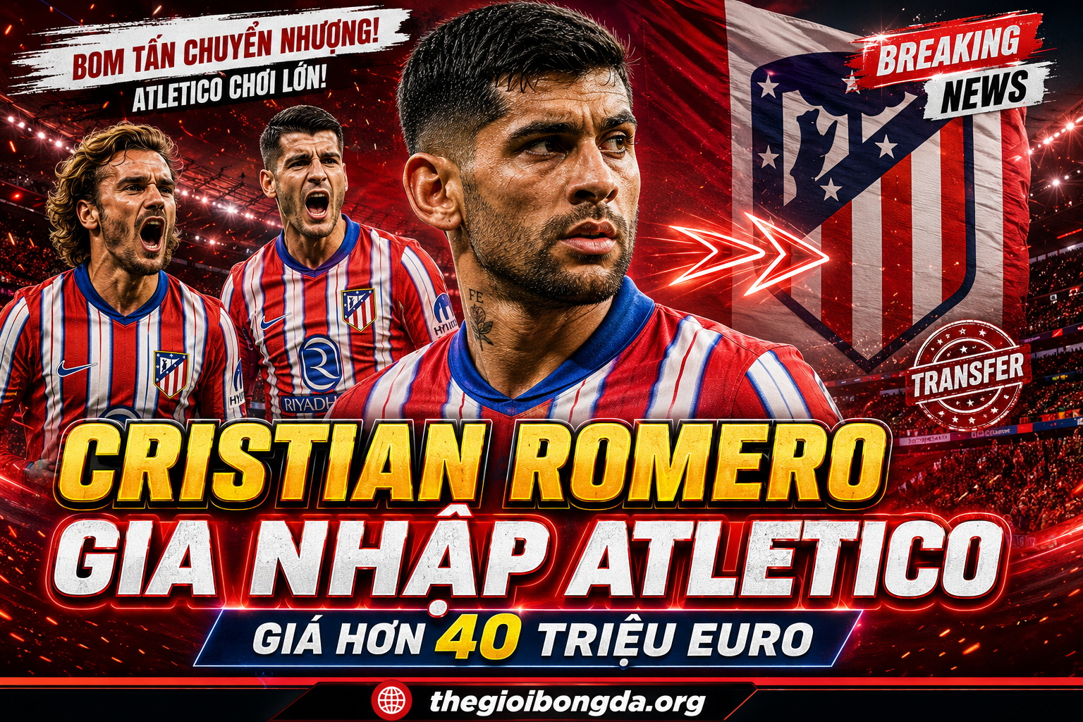Cristian Romero gia nhập Atletico với giá hơn 40 triệu euro