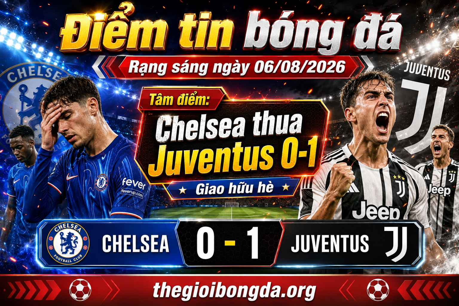Điểm tin bóng đá rạng sáng ngày 06/08/2026