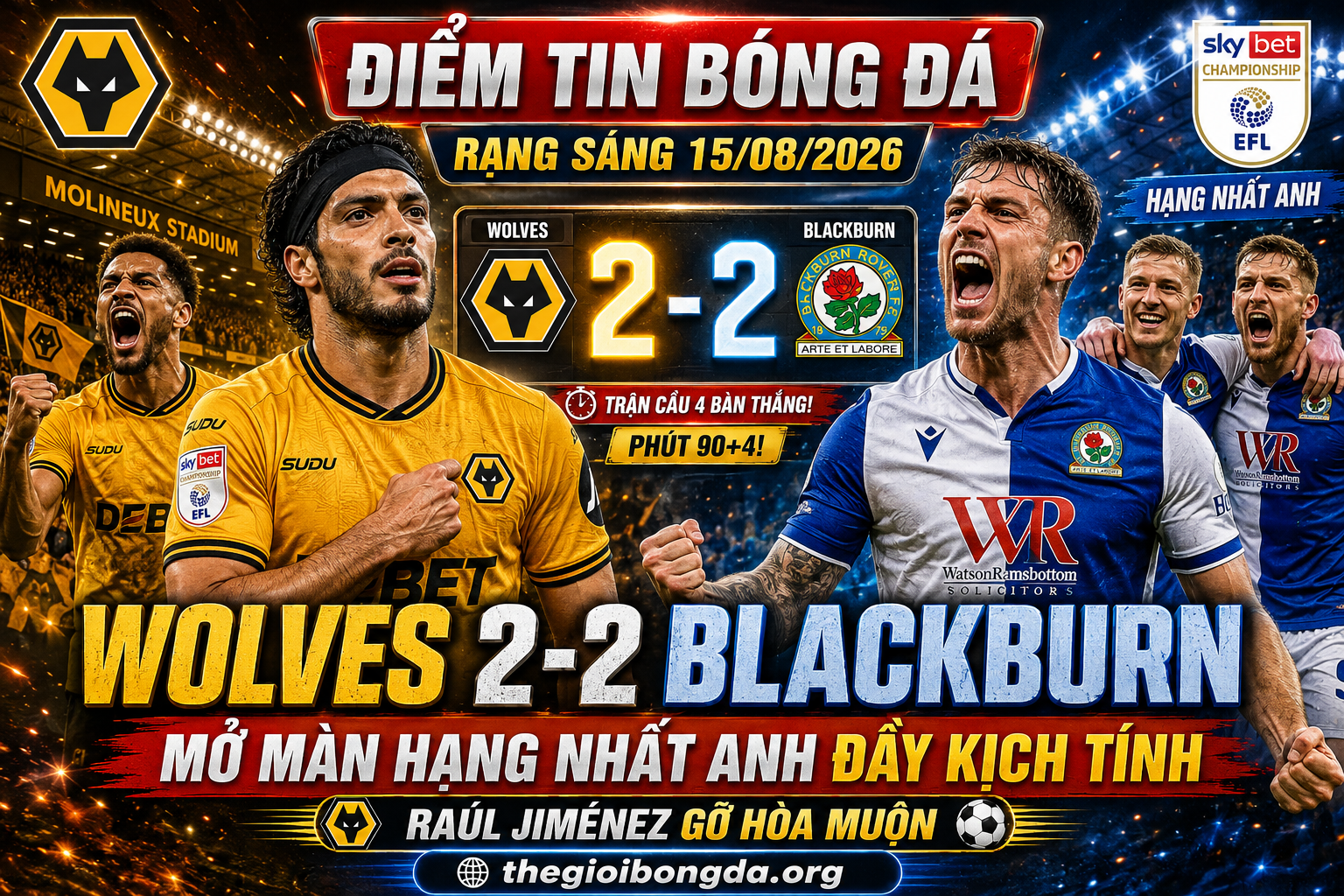 Điểm tin bóng đá rạng sáng ngày 15/08/2026