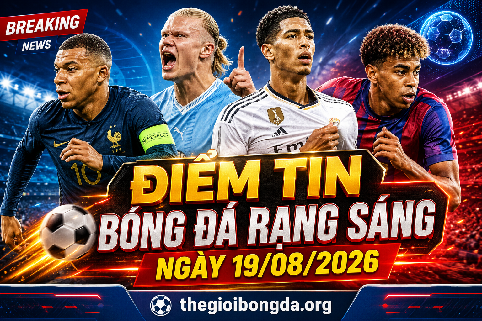 Điểm tin bóng đá rạng sáng ngày 19/08/2026