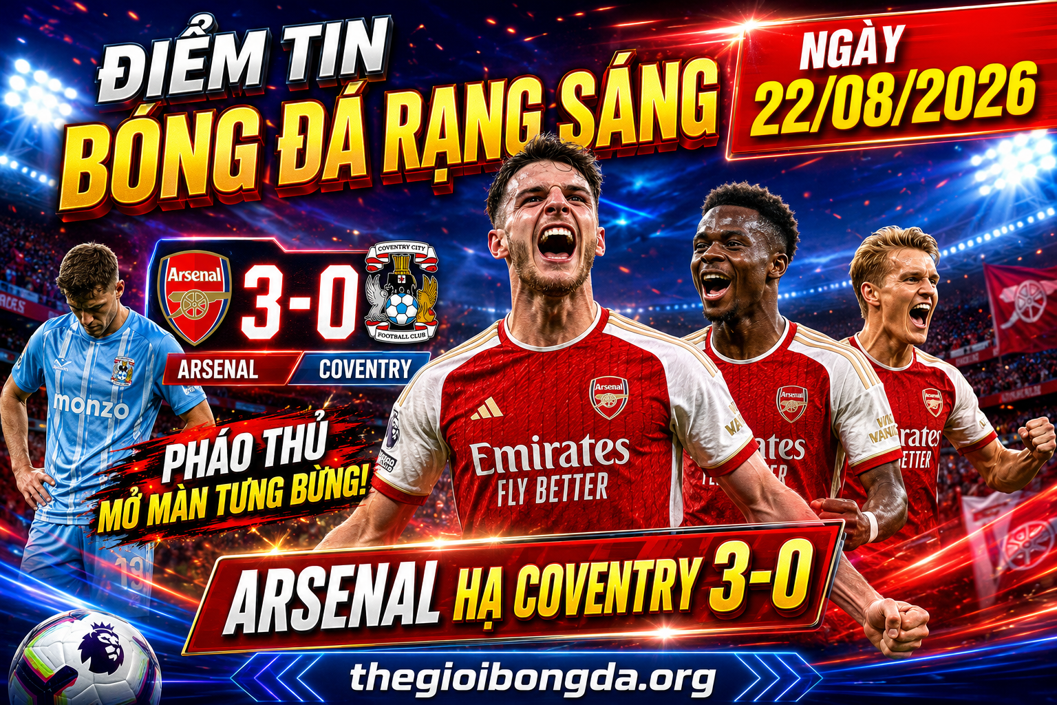 Điểm tin bóng đá rạng sáng ngày 22/08/2026
