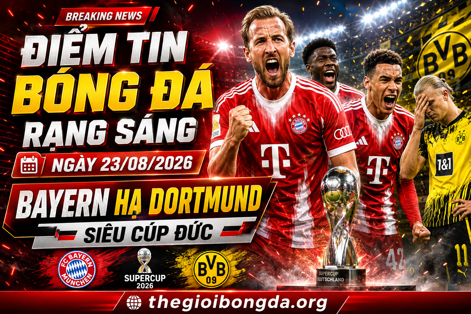 Điểm tin bóng đá rạng sáng ngày 23/08/2026