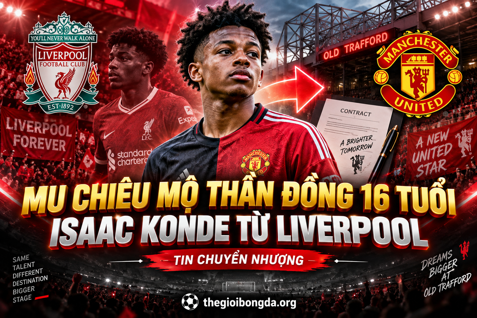 MU chiêu mộ thần đồng 16 tuổi Isaac Konde từ Liverpool