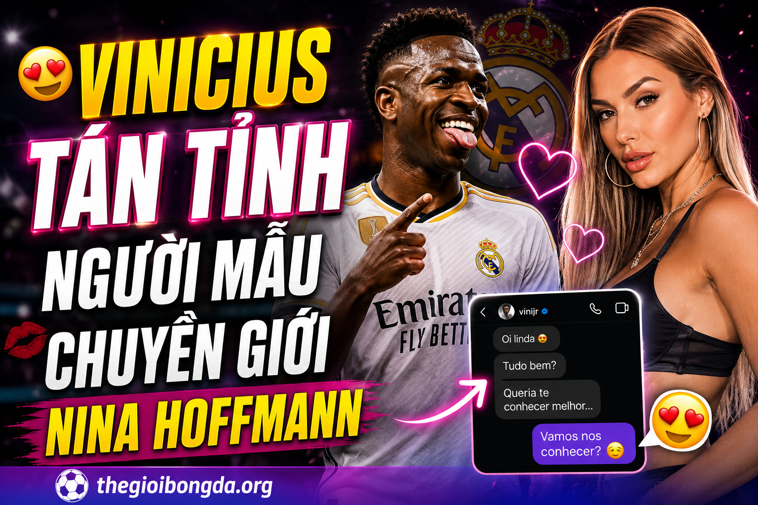 Vinicius tán tỉnh người mẫu chuyển giới Nina Hoffmann