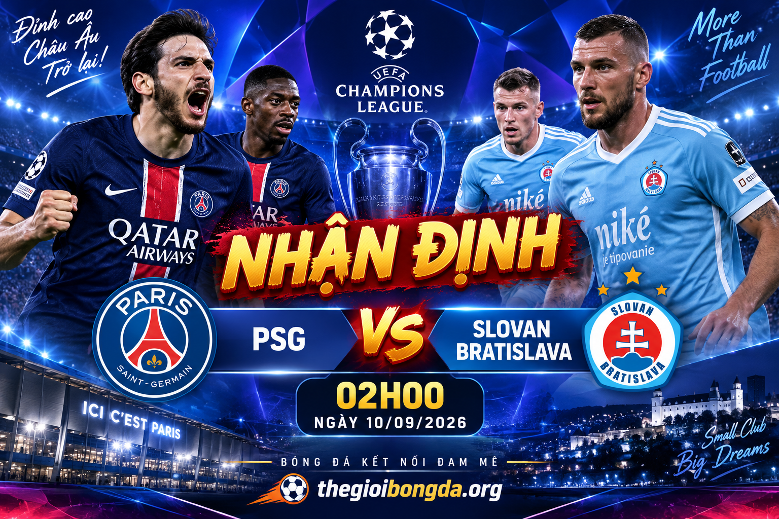 Nhận định PSG vs Slovan Bratislava
