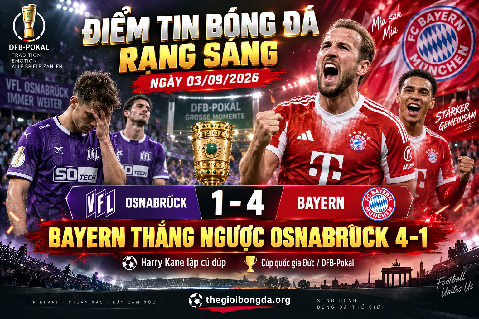 Điểm tin bóng đá rạng sáng ngày 03/09/2026