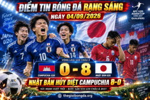 Điểm tin bóng đá rạng sáng ngày 04/09/2026
