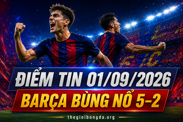 Ảnh đại diện Điểm tin bóng đá rạng sáng ngày 01/09/2026 với tâm điểm Barcelona thắng Rayo 5-2