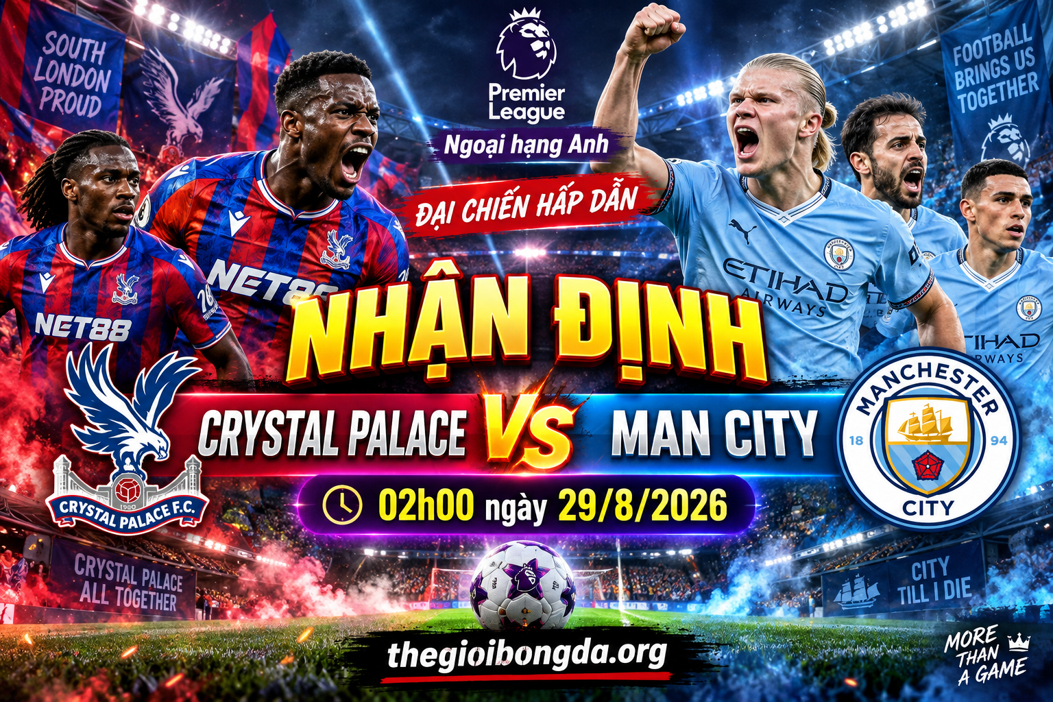 Màn so tài Crystal Palace vs Man City