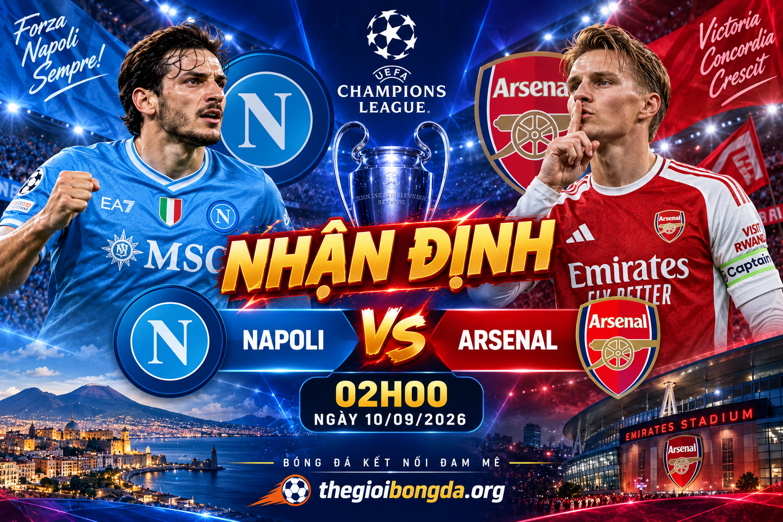 Nhận định Napoli vs Arsenal